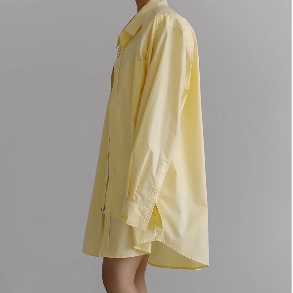 Frankie Shop Panama Oversized Shirt in Lemon